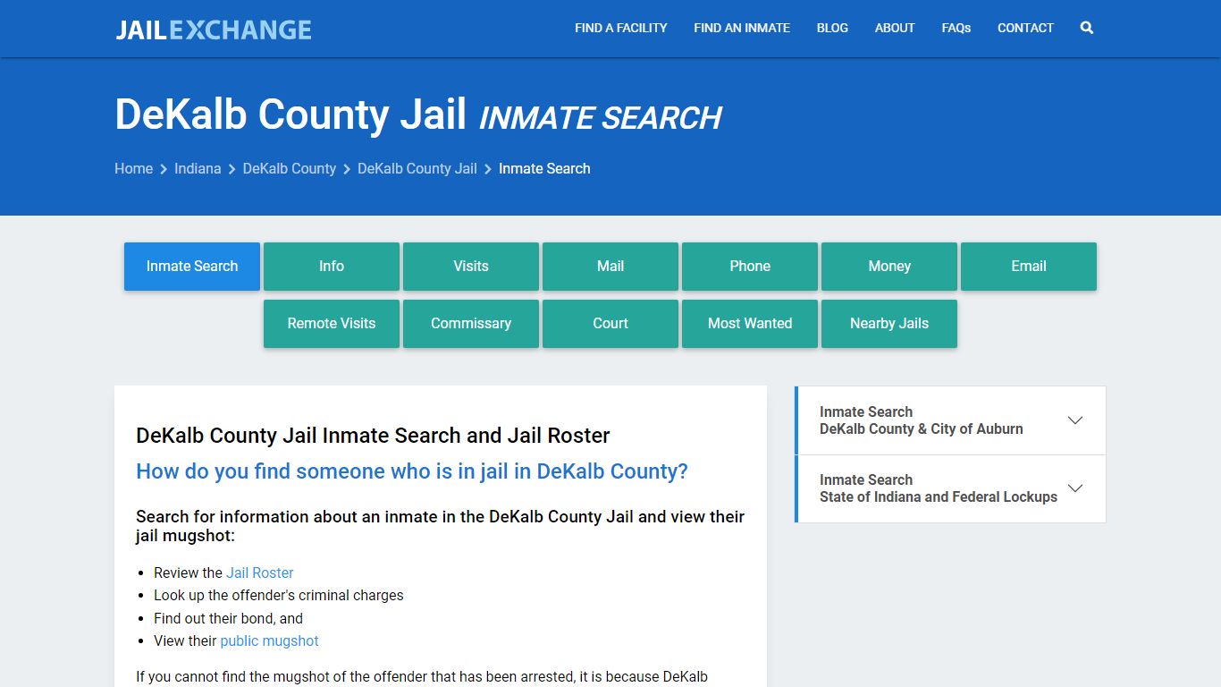 Inmate Search: Roster & Mugshots - DeKalb County Jail, IN - Jail Exchange